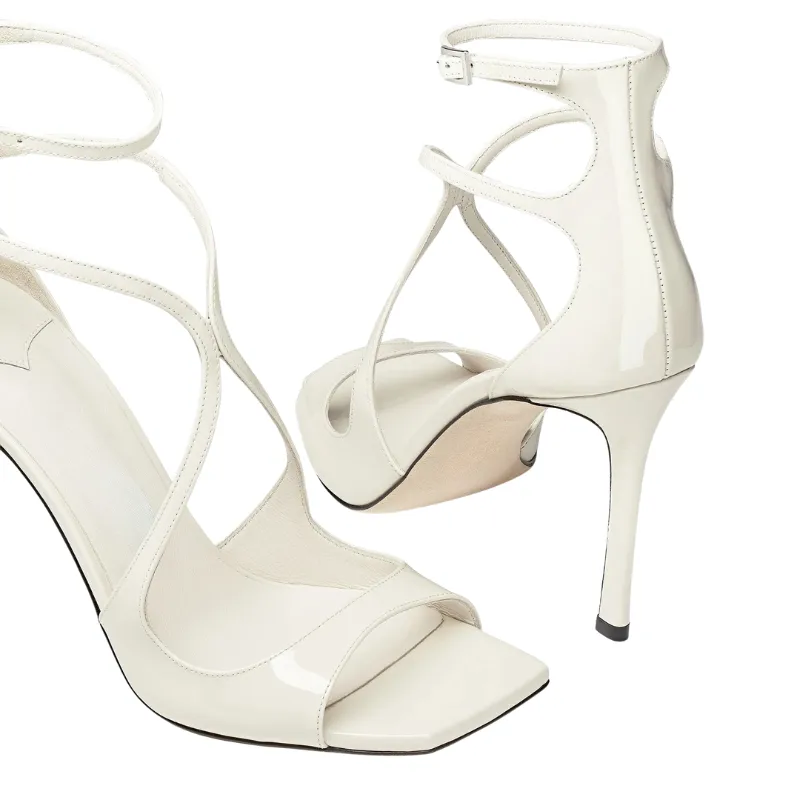 Ivory Wavy-Strap Stiletto Bridal Shoes – Custom Wedding Sandals - Image 4