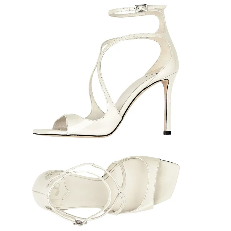 Ivory Wavy-Strap Stiletto Bridal Shoes – Custom Wedding Sandals - Image 5