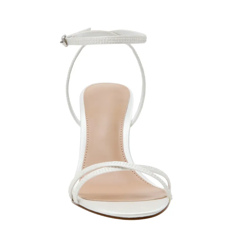 White Double-Strap Stiletto Bridal Sandals – Crystal-Trim Wedding Heels - Image 2