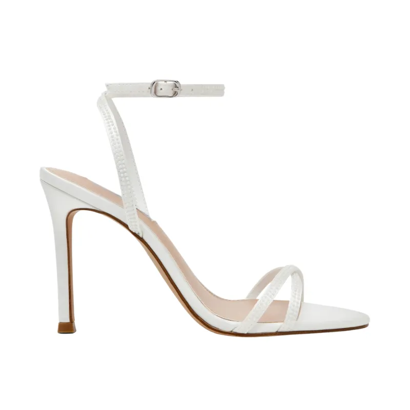 White Double-Strap Stiletto Bridal Sandals – Crystal-Trim Wedding Heels - Image 5