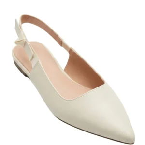 Ivory pointed-toe slingback flats – Slingback Flats Manufacturer