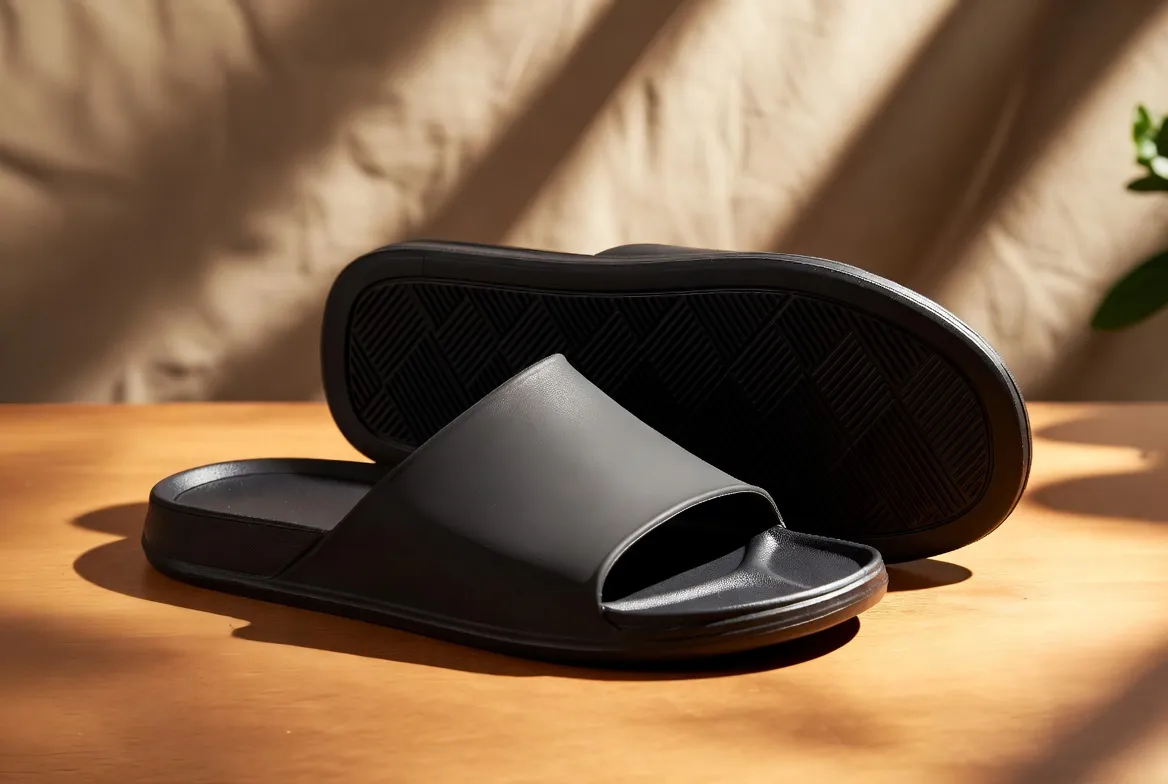 Men's synthetic upper slide sandal