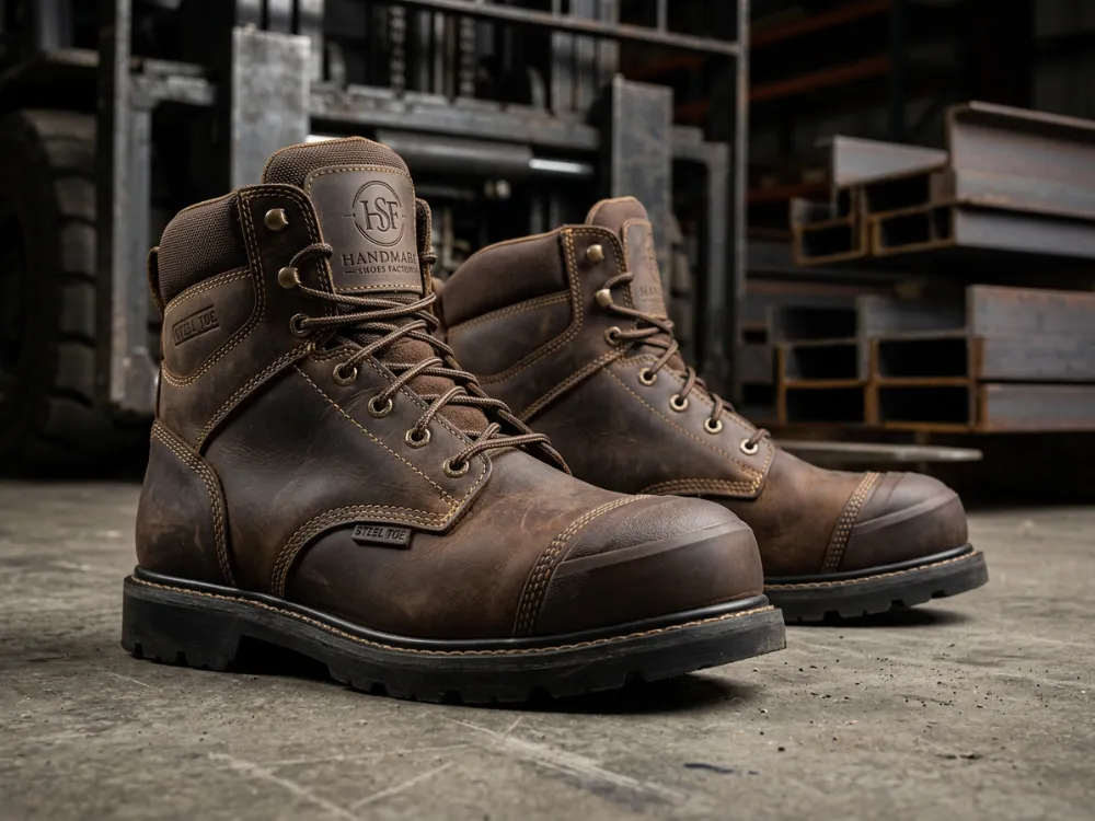 Steel toe safety boot