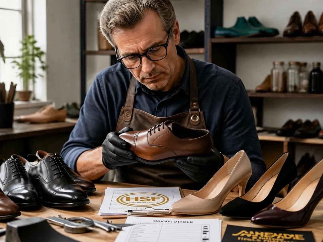 Physical shoe prototype sample reviewed before bulk production