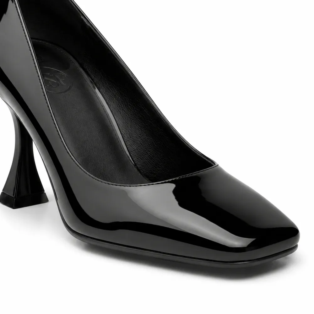 Square-Toe Patent Pump — Flared Heel for Private Label Brands - Image 5