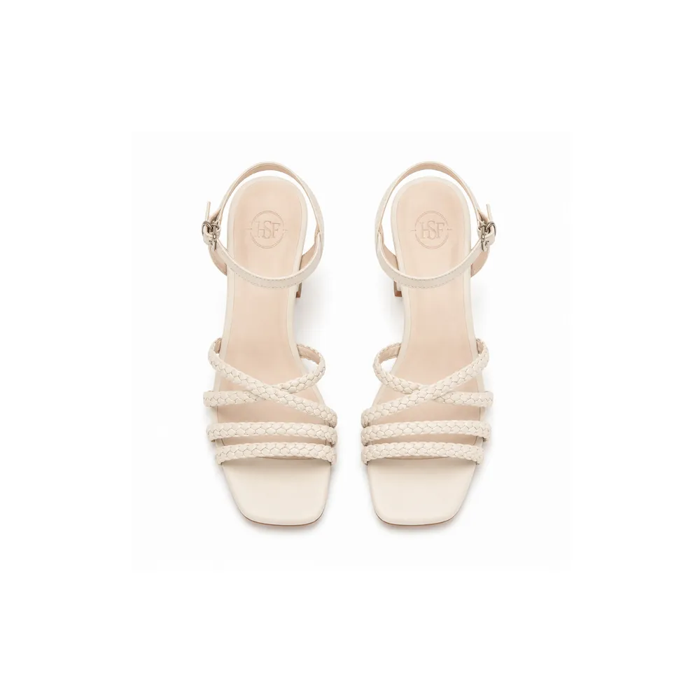 Braided Strap Flared Block Heel Sandal for Private Label Brands - Image 3