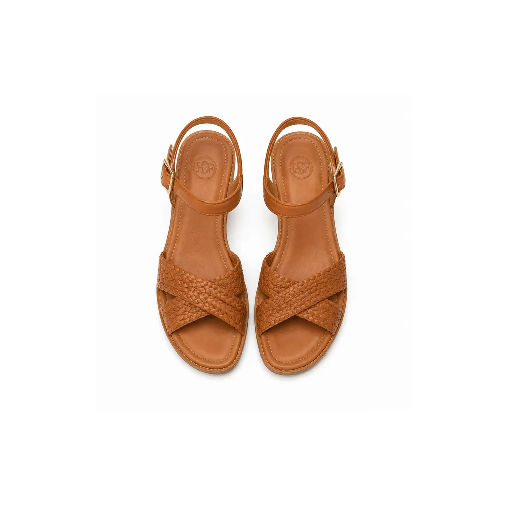Braided Leather Mid-Wedge Sandal for Private Label Brands - Image 5