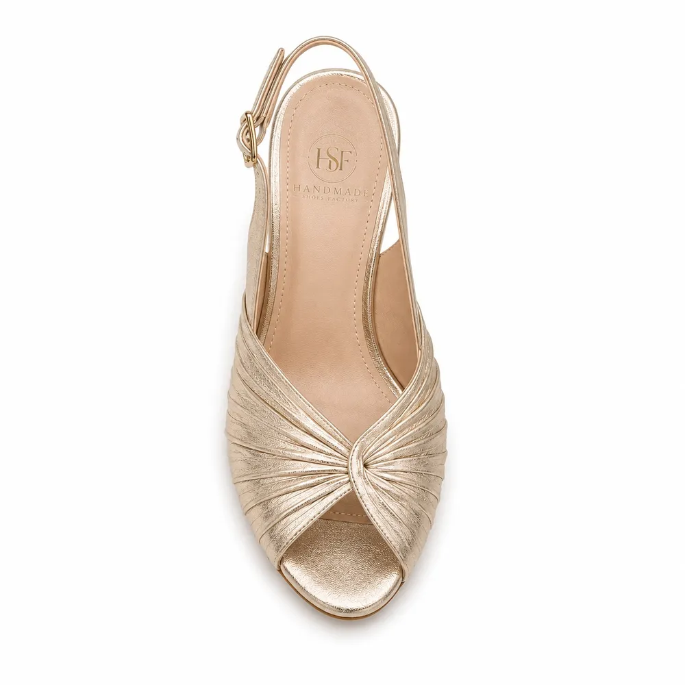 Metallic Pleated Evening Sandal for Private Label Brands - Image 5