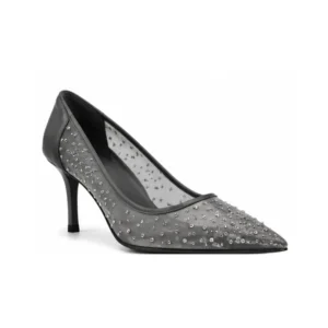 Private label rhinestone mesh party pump main product image for brands, retailers, wholesalers, importers, and sourcing teams.