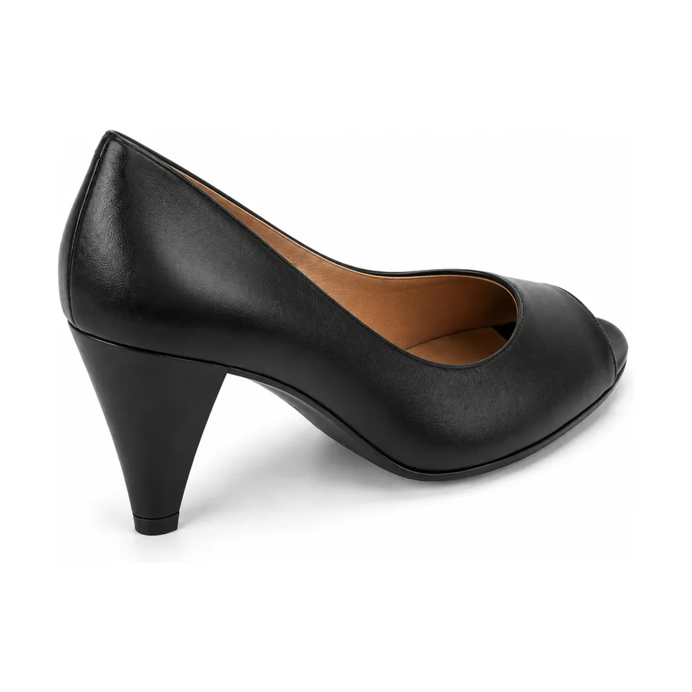 Peep-Toe Leather Pump — Cone Heel for Private Label Brands - Image 2