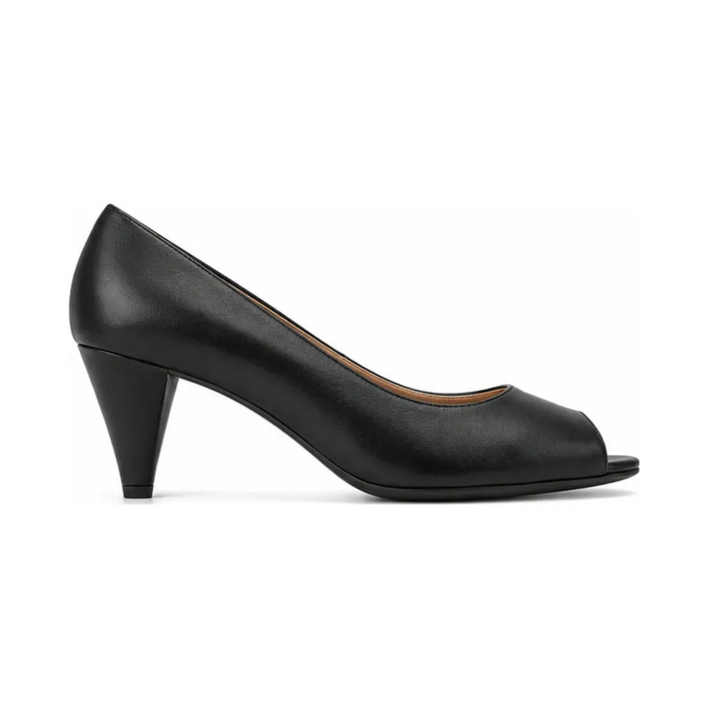 Peep-Toe Leather Pump — Cone Heel for Private Label Brands - Image 5