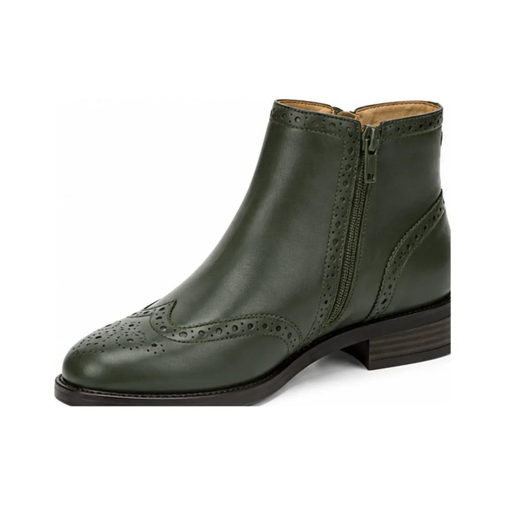 Brogue-Detail Flat Ankle Boot for Private Label Brands - Image 2