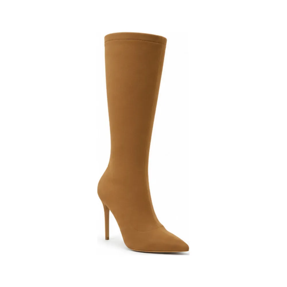 Private label stretch shaft stiletto knee high boot for brands, retailers, wholesalers, importers and sourcing teams.