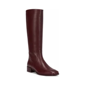 Private label square toe low-heel knee high boot for brands, retailers, wholesalers, importers and sourcing teams.