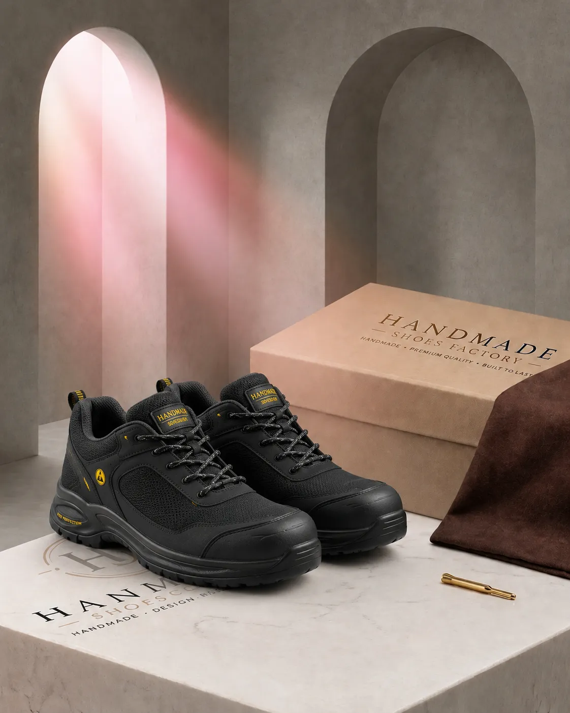 ESD safety shoes manufacturer private label and OEM development by Handmade Shoe Factory