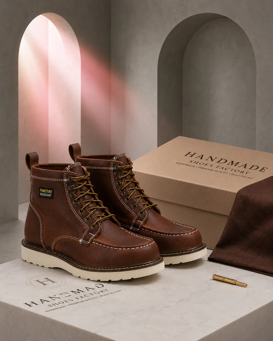 puncture resistant safety boots manufacturer private label and OEM development by Handmade Shoe Factory