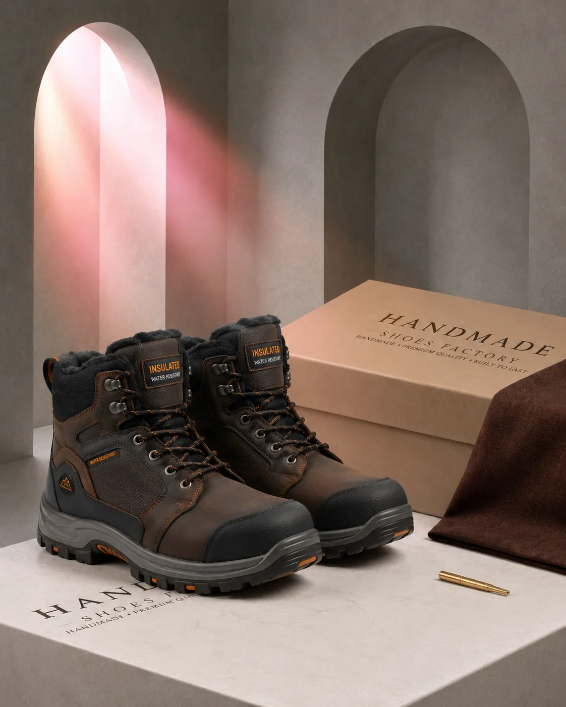 Water-Resistant & Insulated Work Boots development by Handmade Shoe Factory