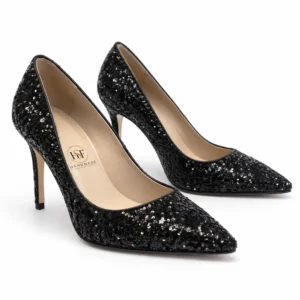 Private label sequin pointed toe party pump main product image for brands, retailers, wholesalers, importers, and sourcing teams.