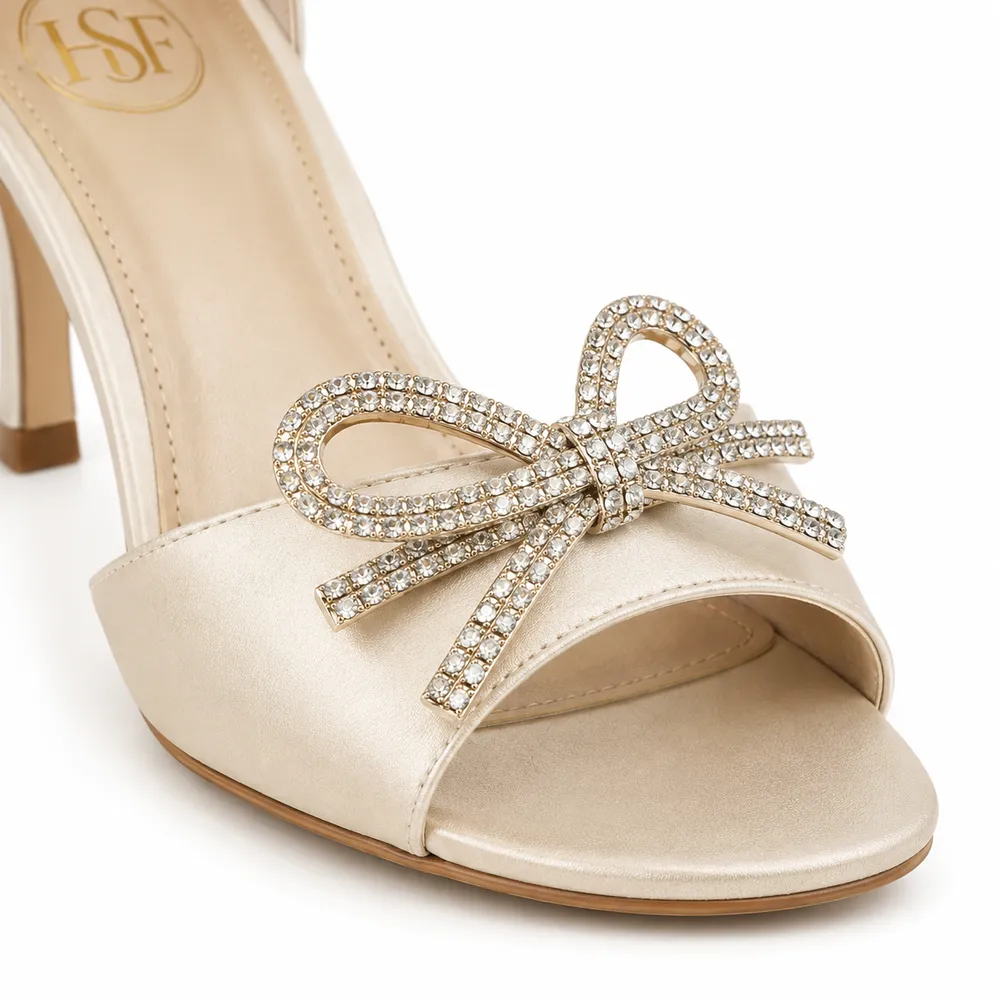 Crystal Bow Ankle-Strap Party Sandal for Private Label Brands - Image 2