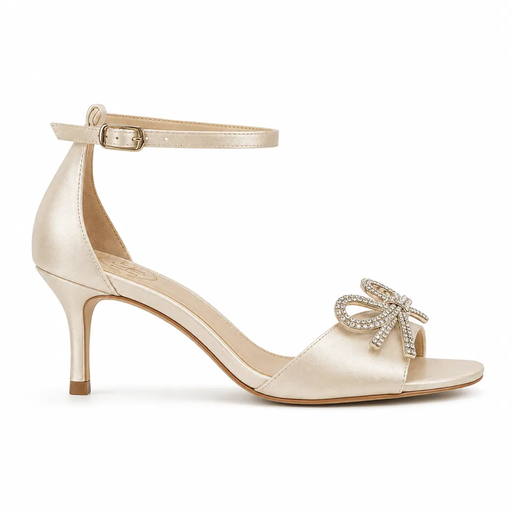 Crystal Bow Ankle-Strap Party Sandal for Private Label Brands - Image 4
