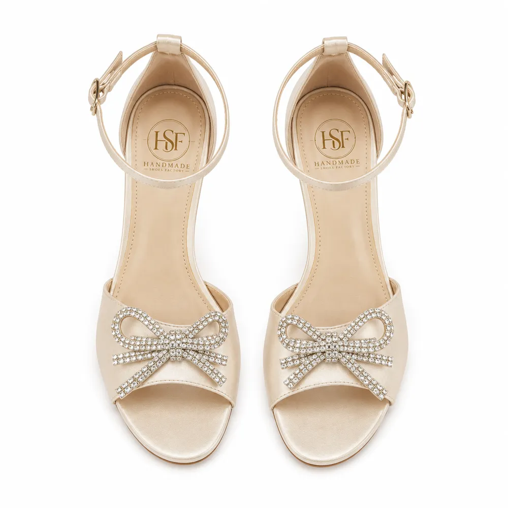 Crystal Bow Ankle-Strap Party Sandal for Private Label Brands - Image 5