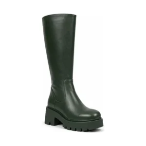 Private label lug sole platform knee high boot for footwear brands, retailers, wholesalers, importers and sourcing teams