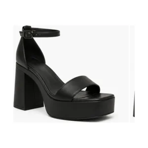 Private label square toe chunky platform ankle strap sandal for footwear brands, retailers, wholesalers, importers and sourcing teams