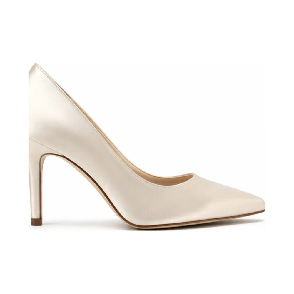 Ivory Satin Pointed-Toe Bridal Pump for Private Label Brands - Image 4