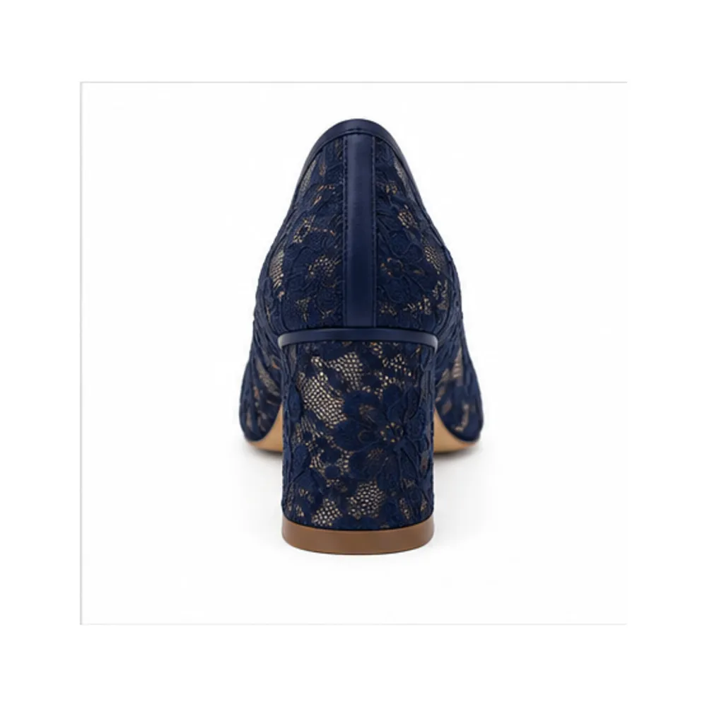 Lace-Overlay Bridal Block Heel for Private Label Brands - Image 2