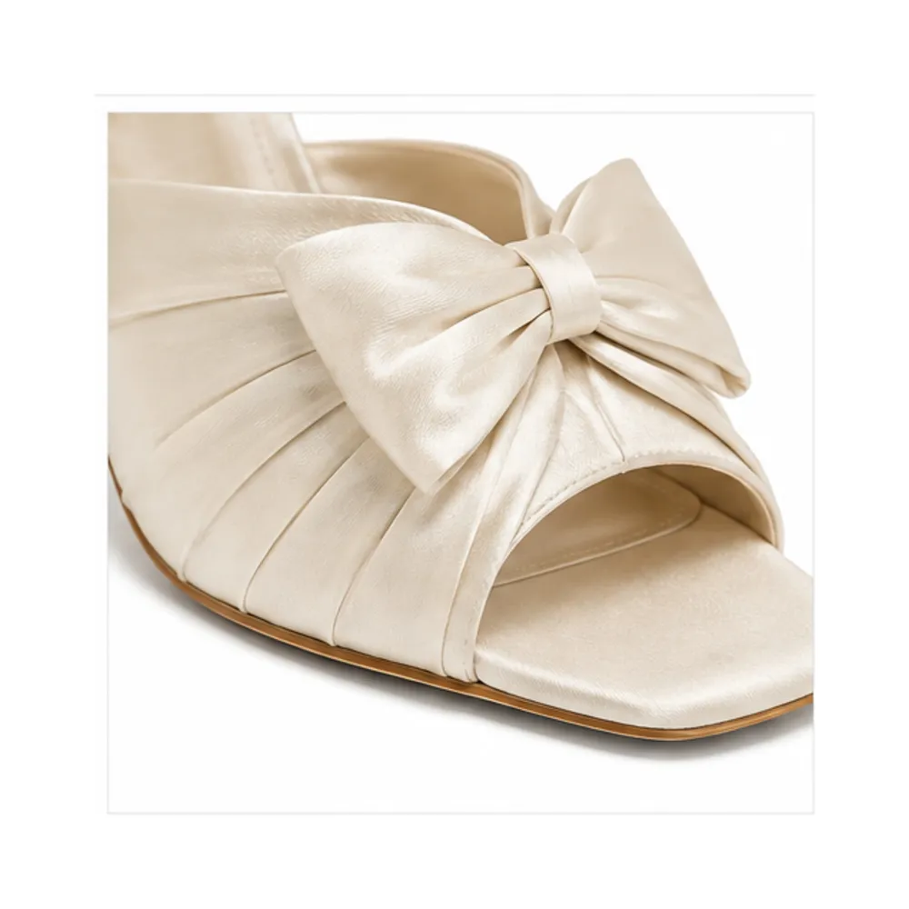 Satin Pleated Bridal Mule for Private Label Brands - Image 2