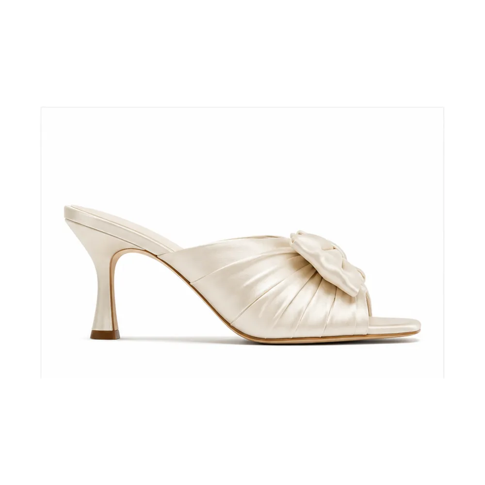 Satin Pleated Bridal Mule for Private Label Brands - Image 3