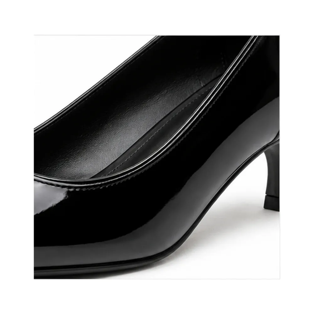 Square-Toe Patent Kitten-Heel Pump for Private Label Brands - Image 5