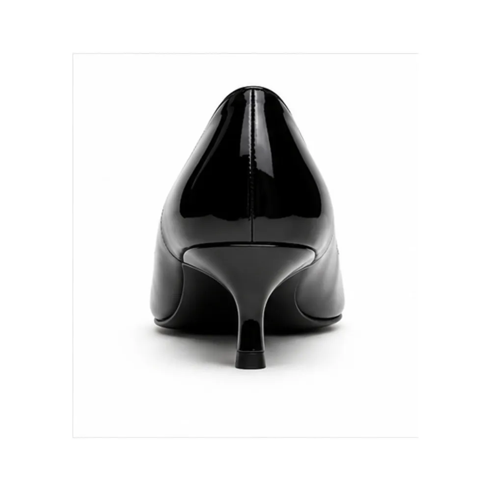 Square-Toe Patent Kitten-Heel Pump for Private Label Brands - Image 2