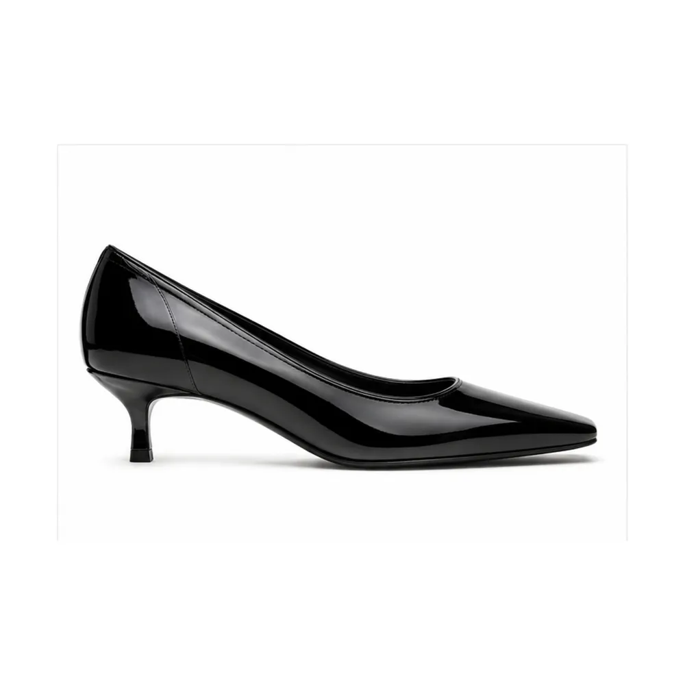 Square-Toe Patent Kitten-Heel Pump for Private Label Brands - Image 3