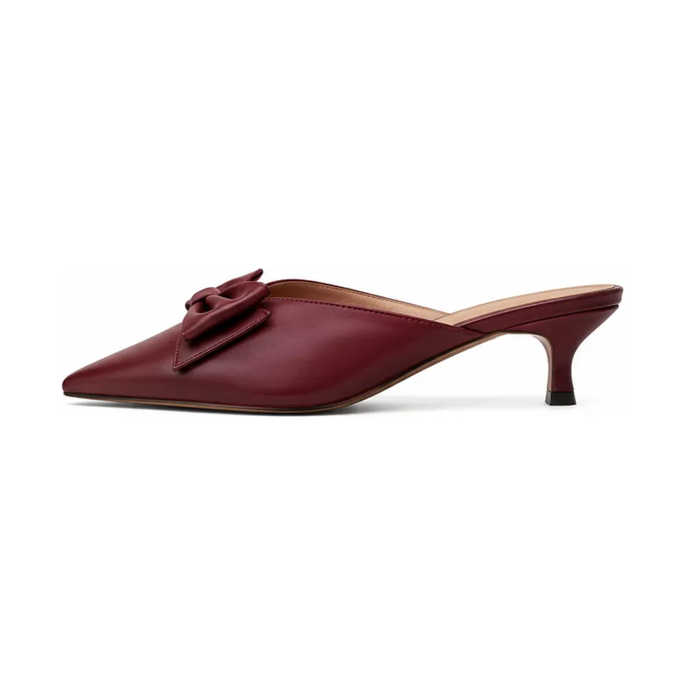 Bow-Detail Kitten-Heel Mule for Private Label Brands - Image 3
