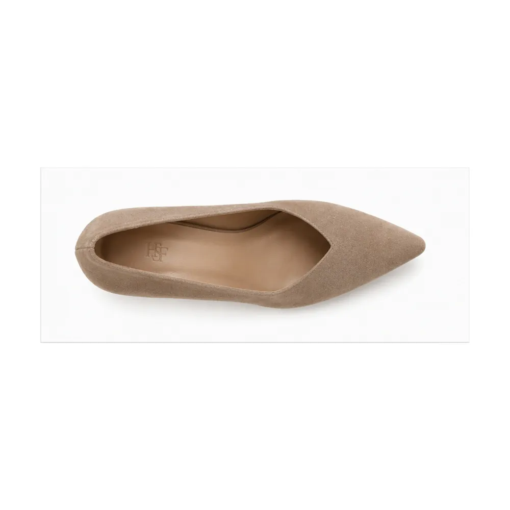 V-Cut Suede Mid-Heel Pump for Private Label Brands - Image 2