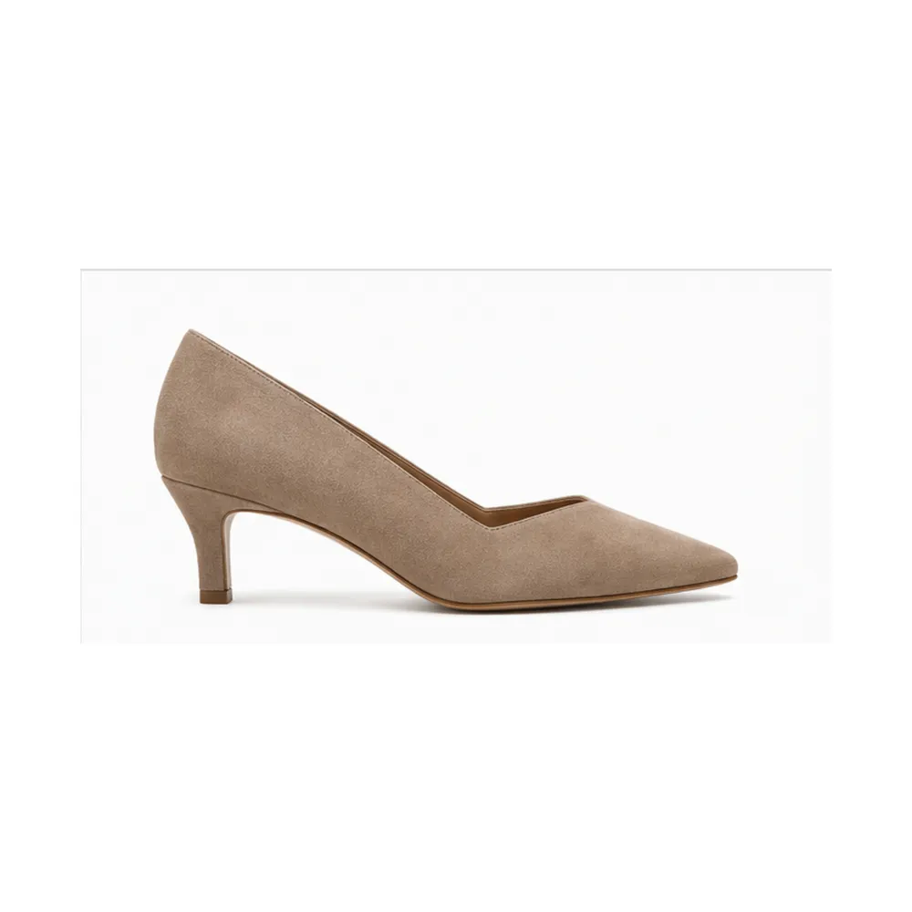 V-Cut Suede Mid-Heel Pump for Private Label Brands - Image 5