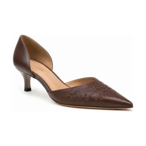 Private label D'Orsay kitten heel pump for brands, retailers, wholesalers, importers, and sourcing teams