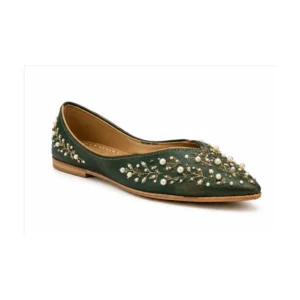 Private label pearl embellished occasion khussa for footwear brands, retailers, wholesalers, and sourcing teams