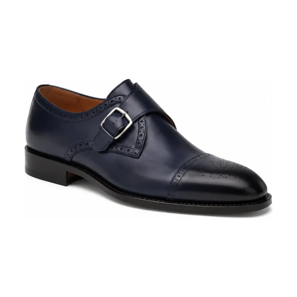 Private label single monk strap cap toe shoe for footwear brands, retailers, wholesalers, importers, and sourcing teams
