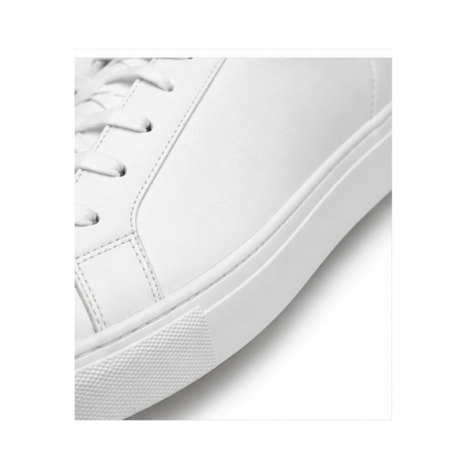 White Leather Cupsole Casual Sneaker for Private Label Brands - Image 3
