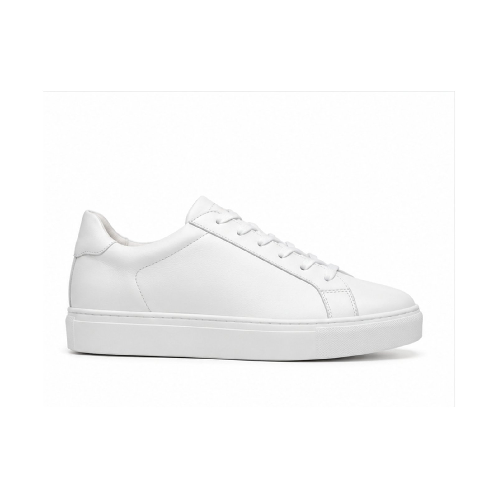 White Leather Cupsole Casual Sneaker for Private Label Brands - Image 2