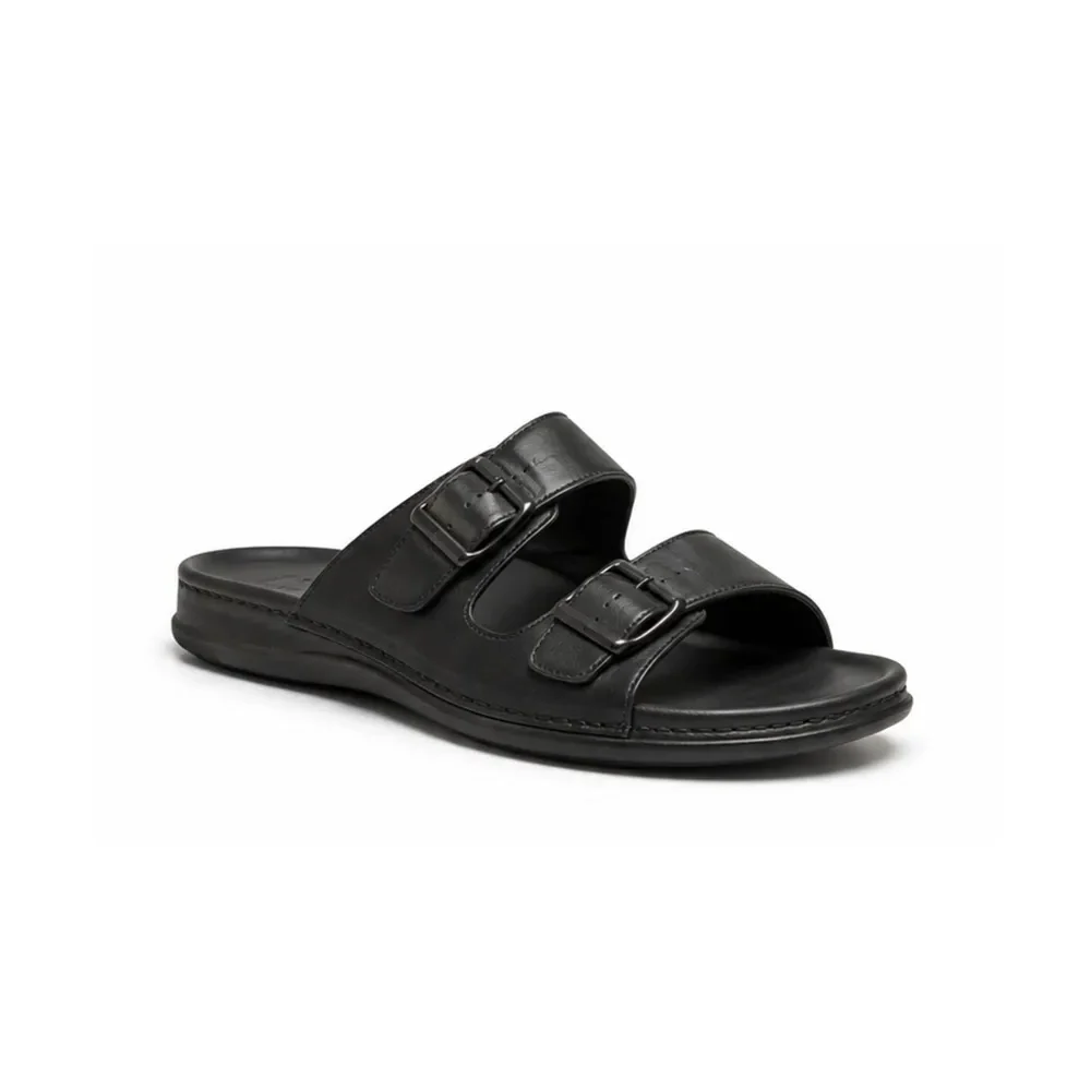 Private label two strap leather sandal for men for footwear brands, retailers, wholesalers, importers and sourcing teams